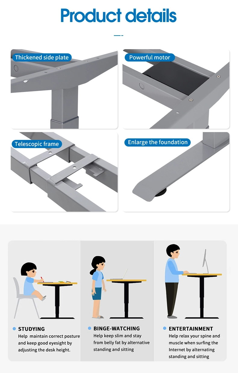 Electric Dual Motor Computer Portable Table Leg Height Adjustable Sit Stand Office Standing Desk