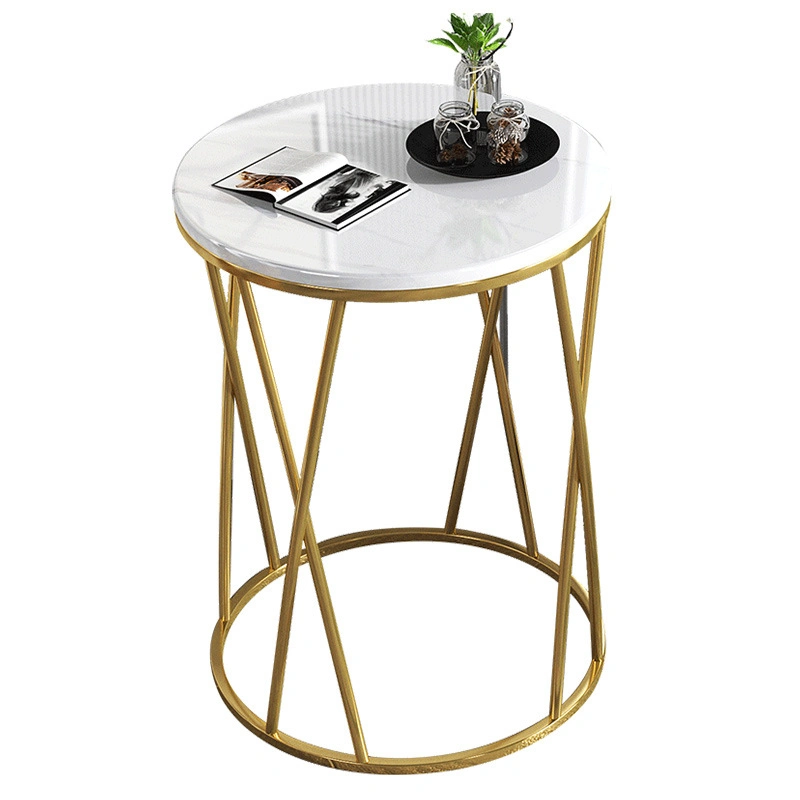 Luxury Round Marble Living Room Furniture Wooden Side Tea Coffee Table