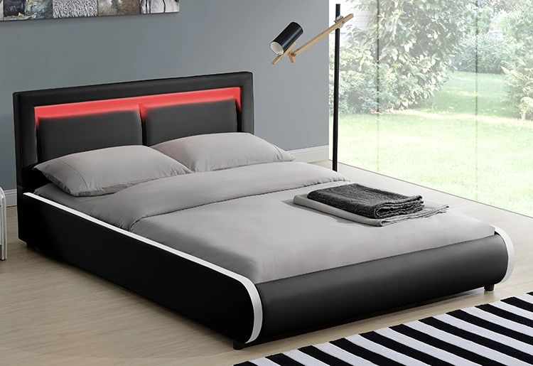 Willsoon Furniture 1124-1-2 Modern Bed Design Pillow Design Upholstered Headboard LED Bed