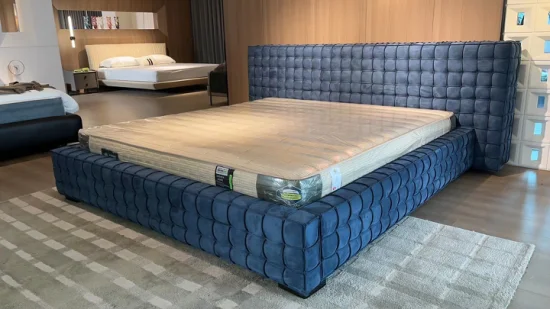 Meubles de chambre à coucher modernes de Style italien lits en métal nouveau Design selle cuir tapissé lit minimalisme lit King Size