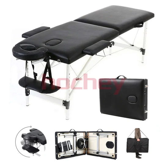 Hochey Medical Tables et lits de massage portables pliants Noir SPA Table de massage détachable réglable en hauteur