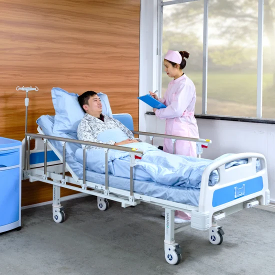 A2K Saikang Wholesale Mobile Metal 2 Manivelles 2 Fonction Lit d'hôpital médical manuel réglable